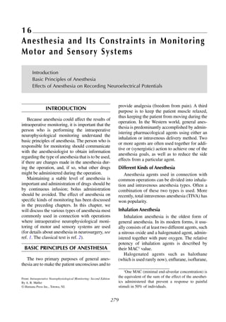 Intraoperative Neurophysiological Monitoring | PDF