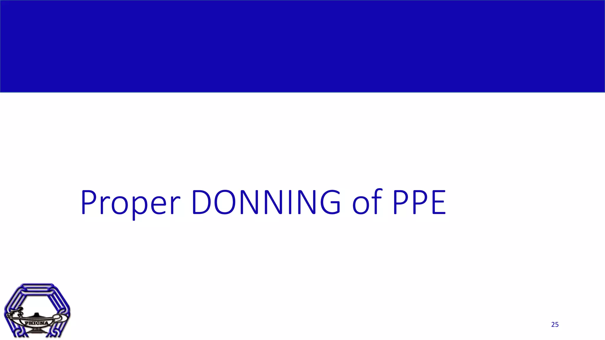 Proper DONNING of PPE
25
 