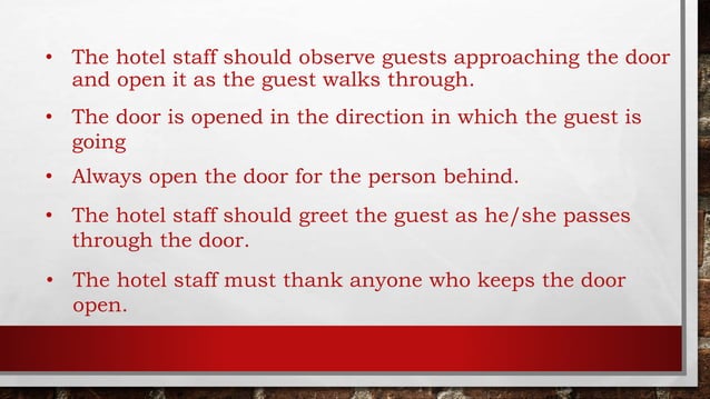 Proper etiquette and manners (Hotel Employee) | PPTX | Hotels and ...
