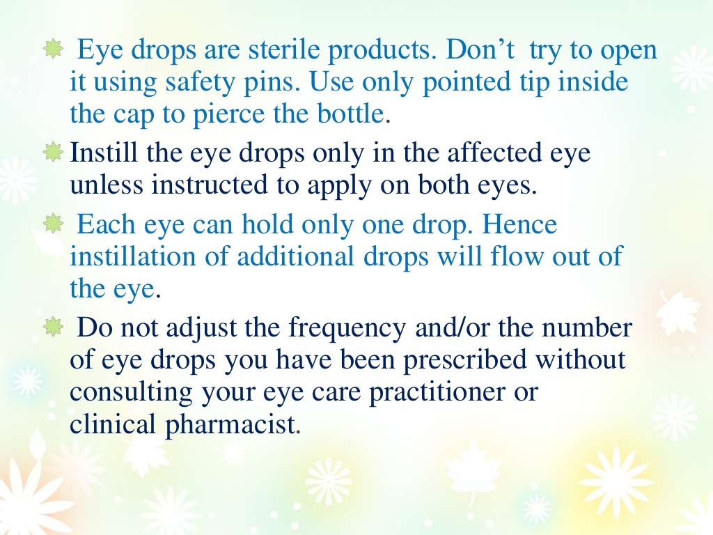 Proper eye drop administration technique