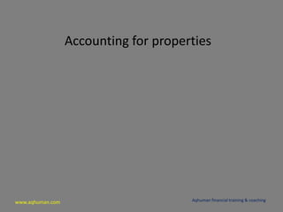 www.aqhuman.com
Accounting for properties
Aqhuman financial training & coaching
 