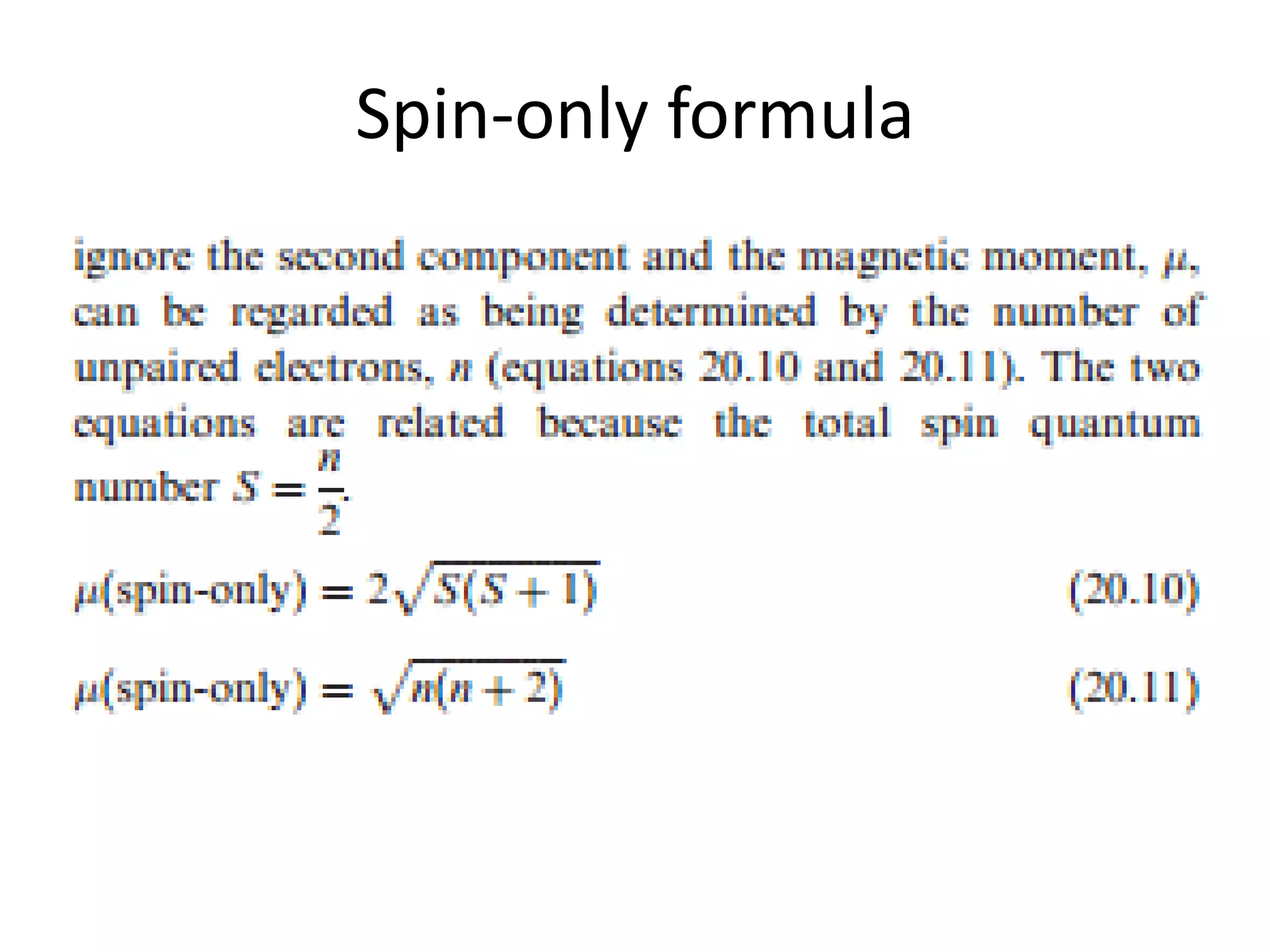 Spin-only formula
 