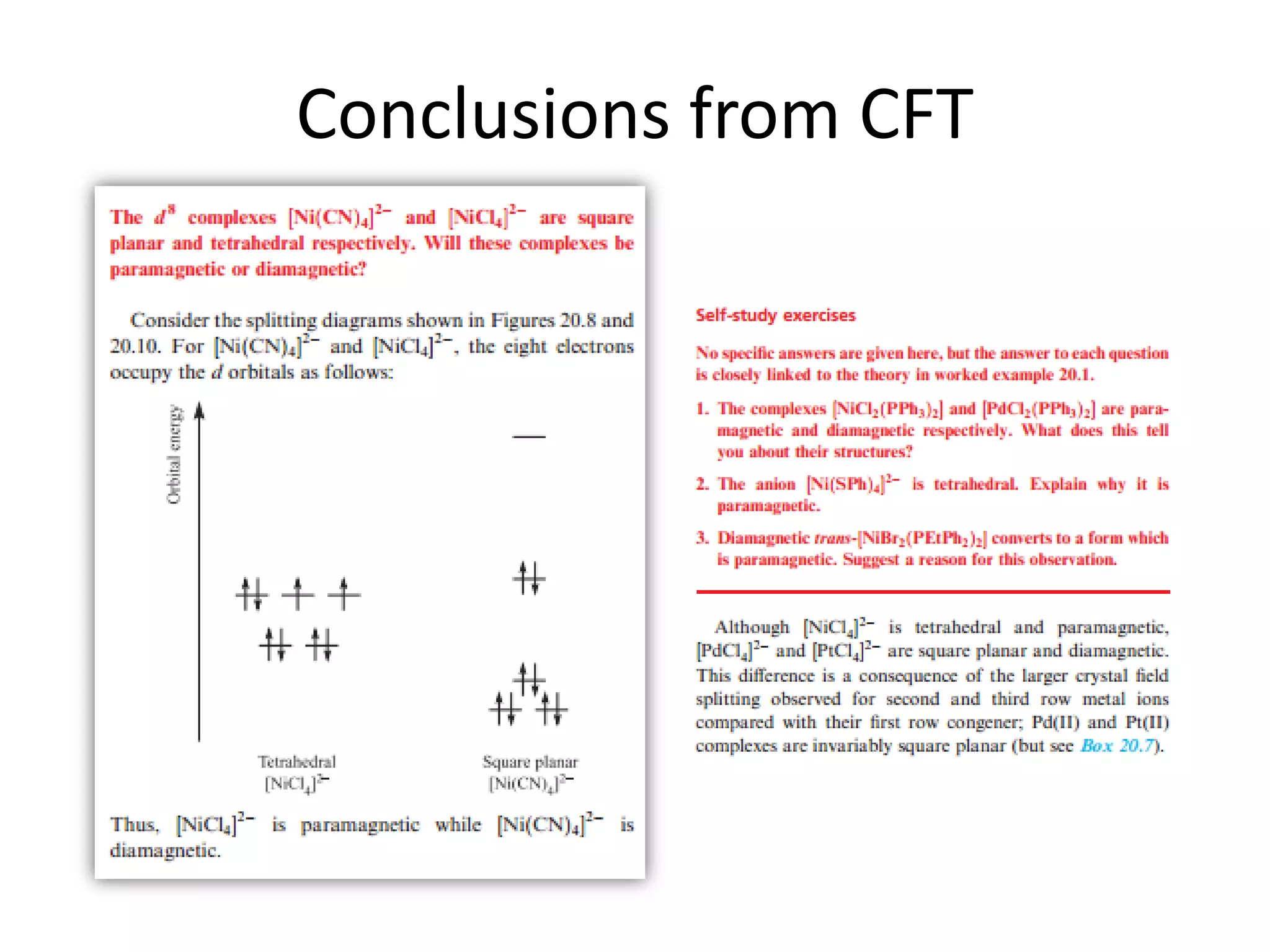 Conclusions from CFT
 