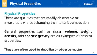 General Property Examples Comprehensive Overview of Properties of Matter in General Chemistry | PPTX