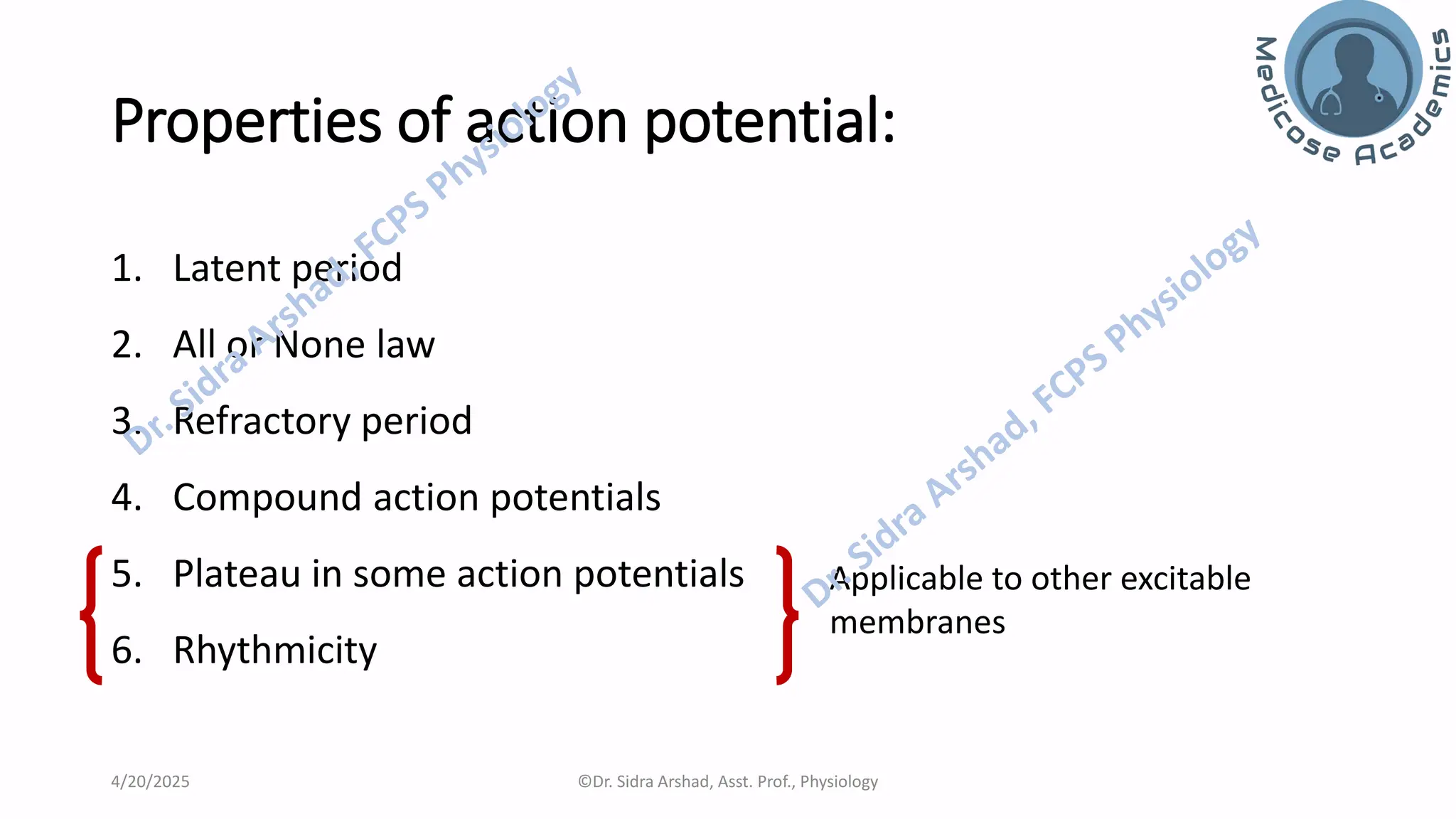 Inference Action Potential Learning Nerve Physiology - Properties of Action Potential | PDF