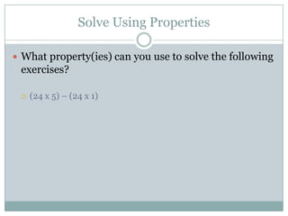 Properties of addition and multiplication | PPTX