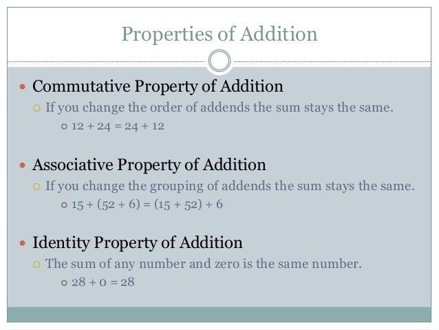 properties of addition
