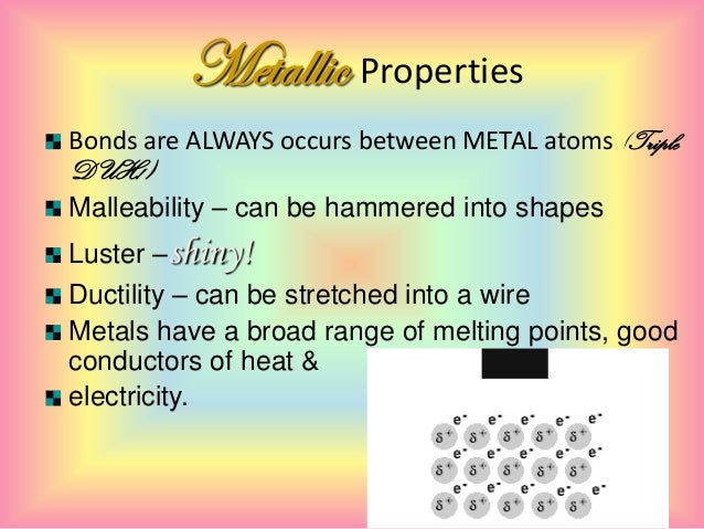 properties of covalent substances metals and ionic compounds properties of metallic compounds