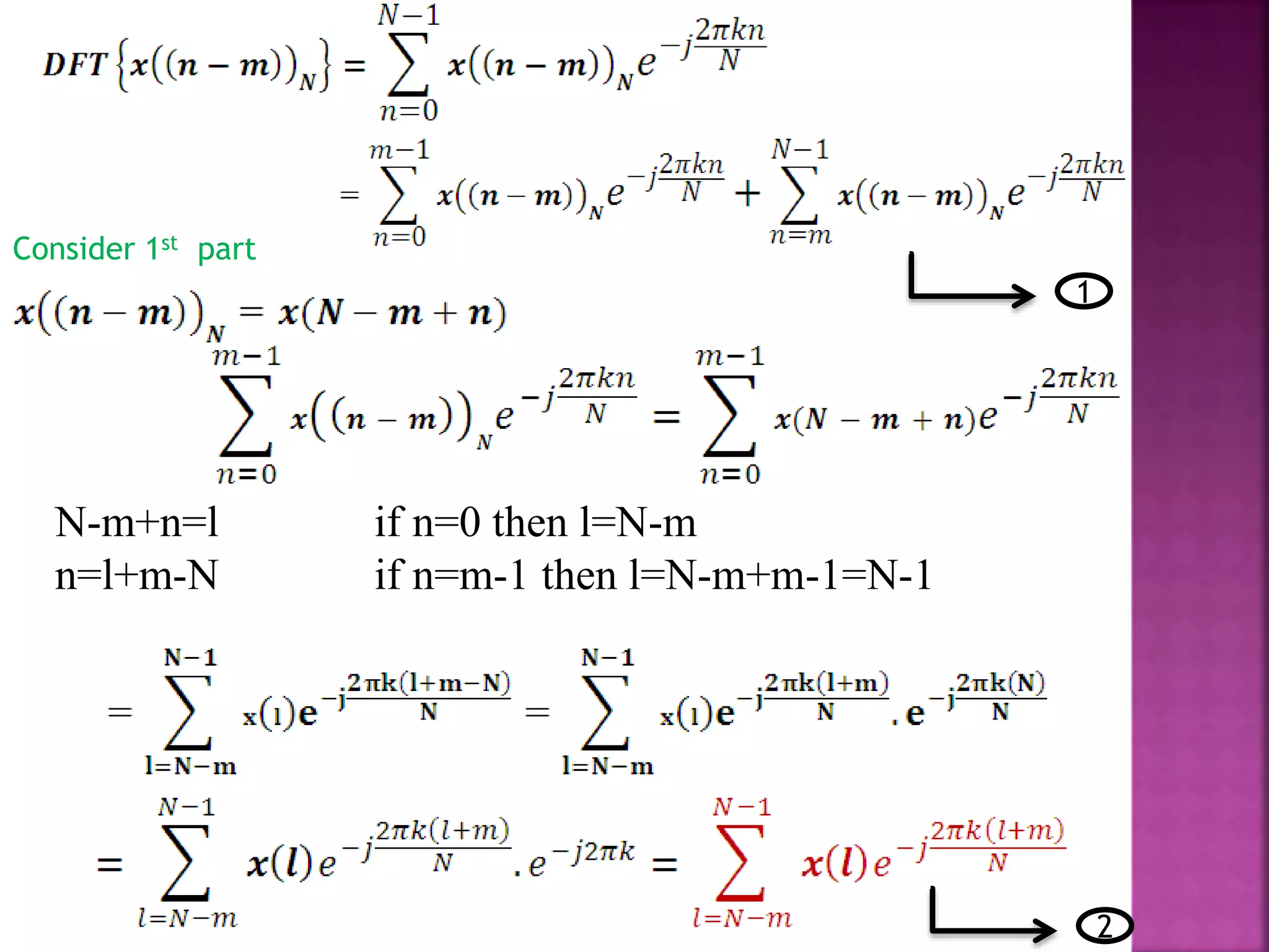 N-m+n=l if n=0 then l=N-m
n=l+m-N if n=m-1 then l=N-m+m-1=N-1
Consider 1st part
1
2
 