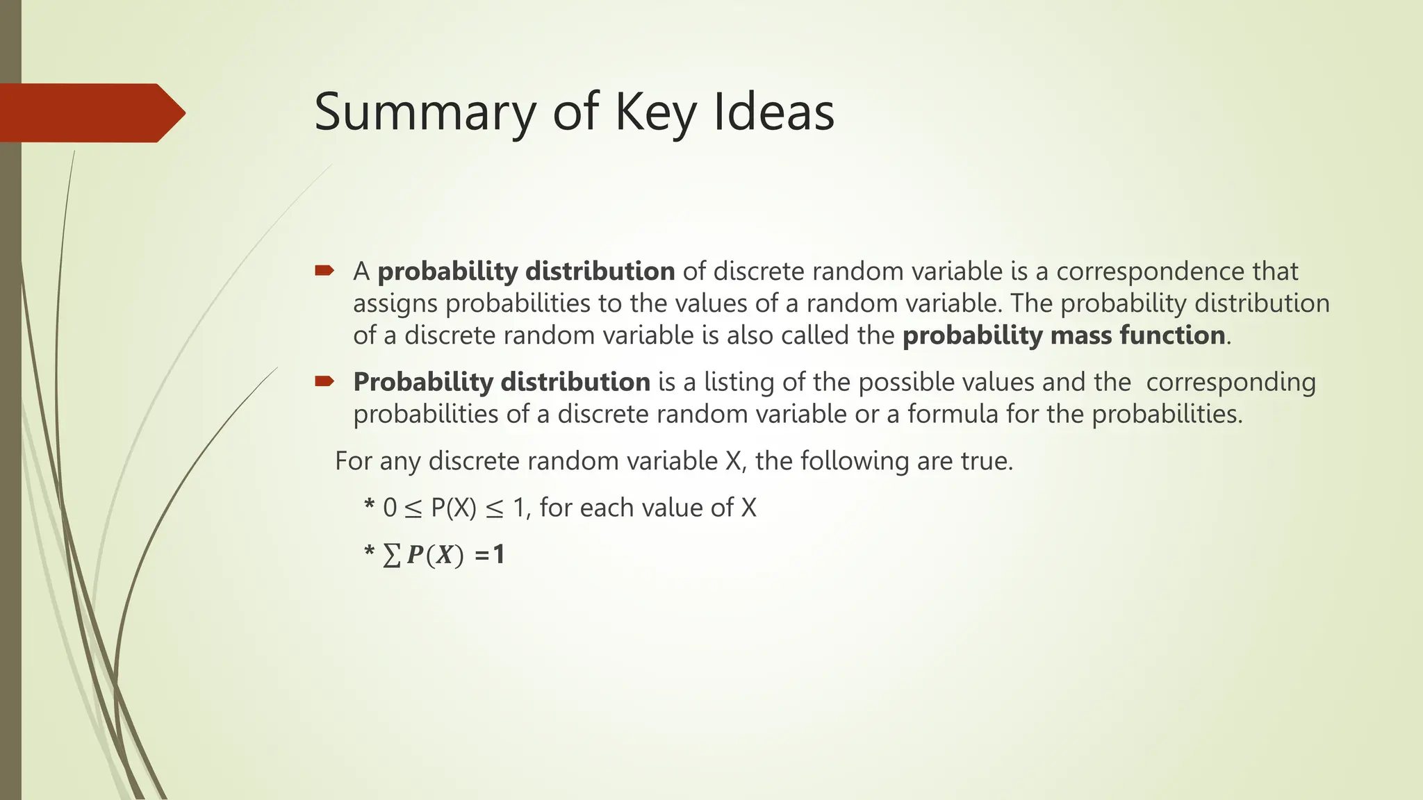 Properties of discrete probability distribution pptx