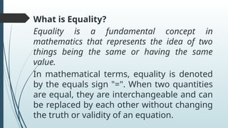Understanding Equality and Its Properties in Mathematics with Examples ...
