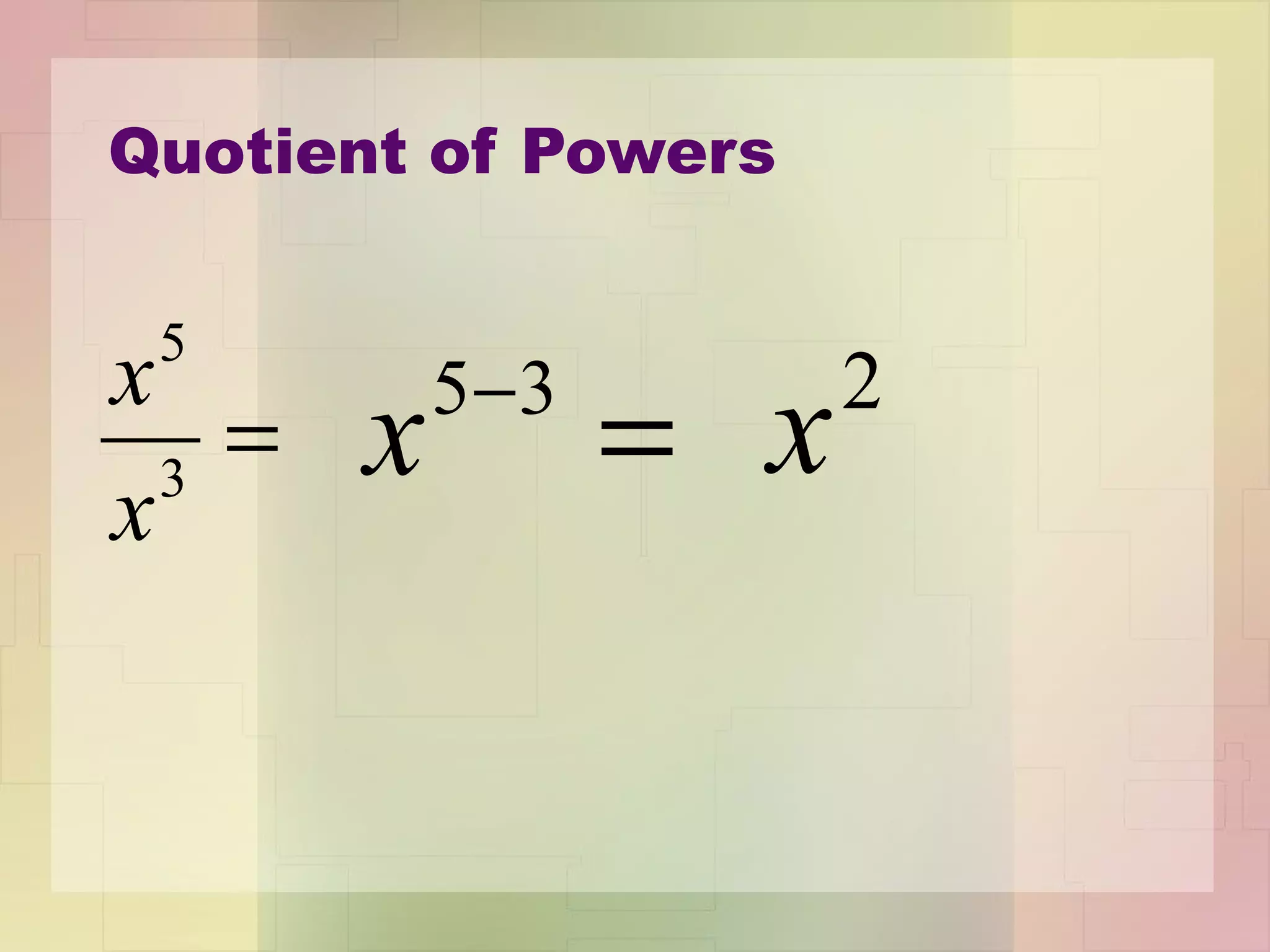 Quotient of Powers  