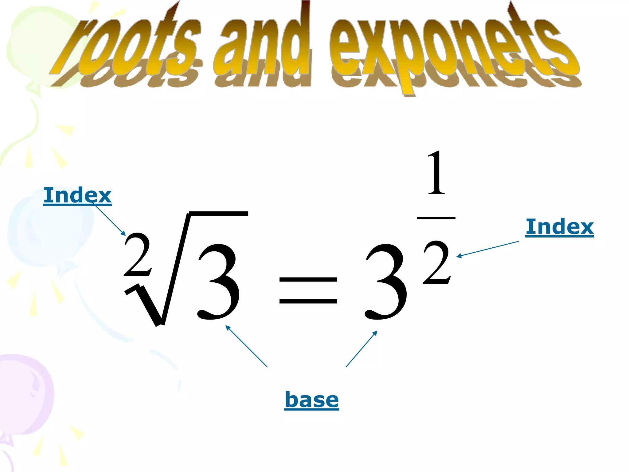 Index                      1
                               Index

        2                  2
            3          3
                base
 