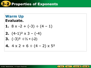 September 4th_Properties of exponents | PPT | Physics | Science