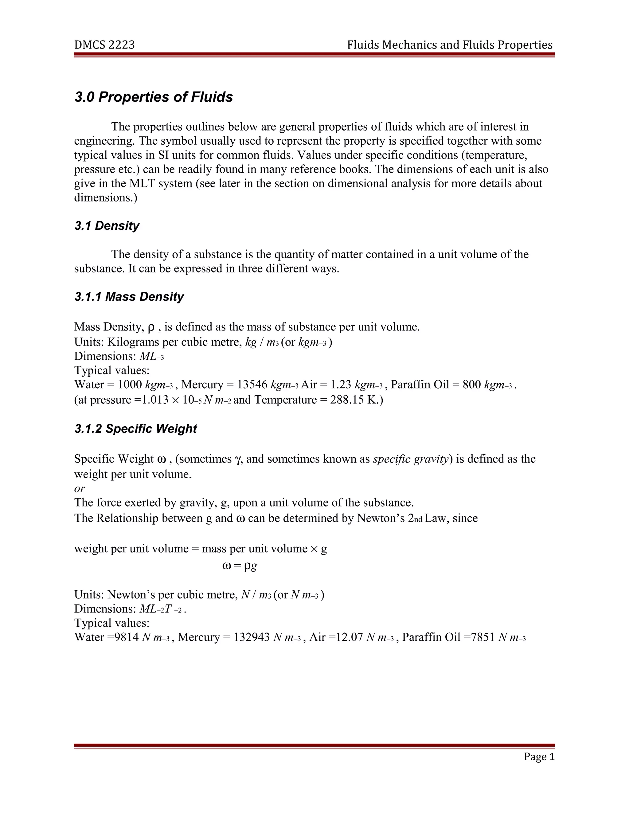 Properties Of Fluids | PDF