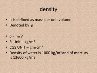 Properties of fluids 