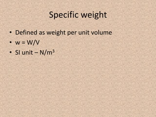 Properties of fluids 