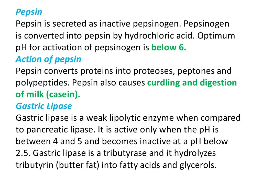 Properties of gastric juice, composition of gastric juice and functio…