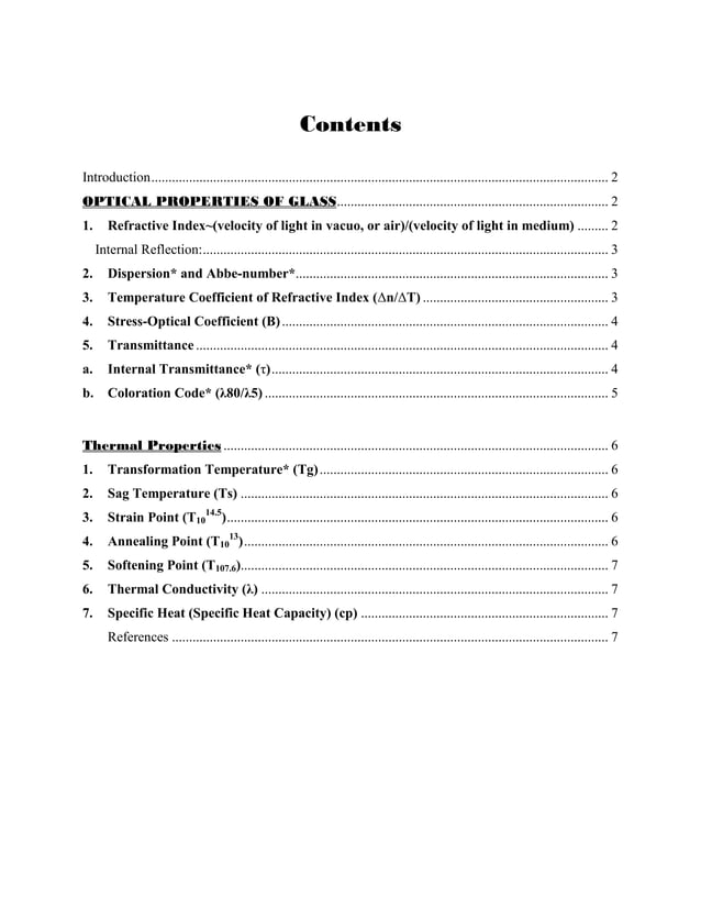 Properties of glass | DOCX | Chemistry | Science