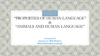 Properties of human language | PPTX