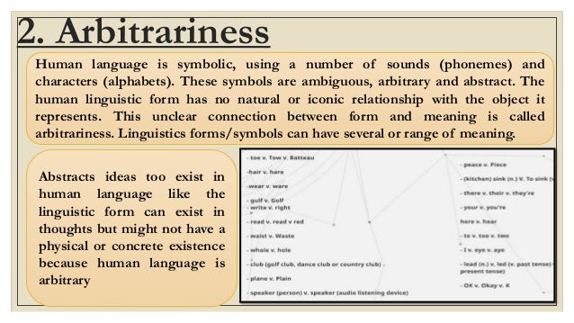 Properties of human language