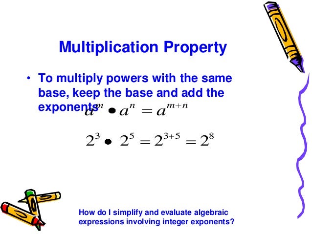 Properties of integer exponents edmodo 2012 13
