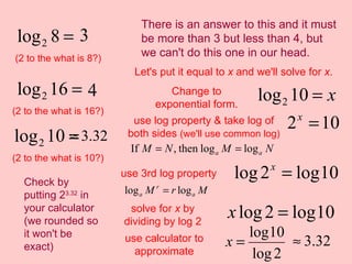 Properties of logarithms | PPT