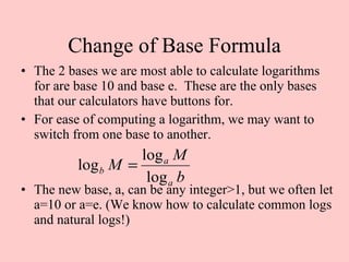 Properties of logarithms | PPT