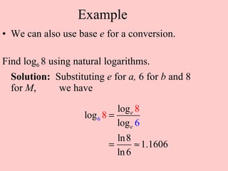 Properties of logarithms | PPT