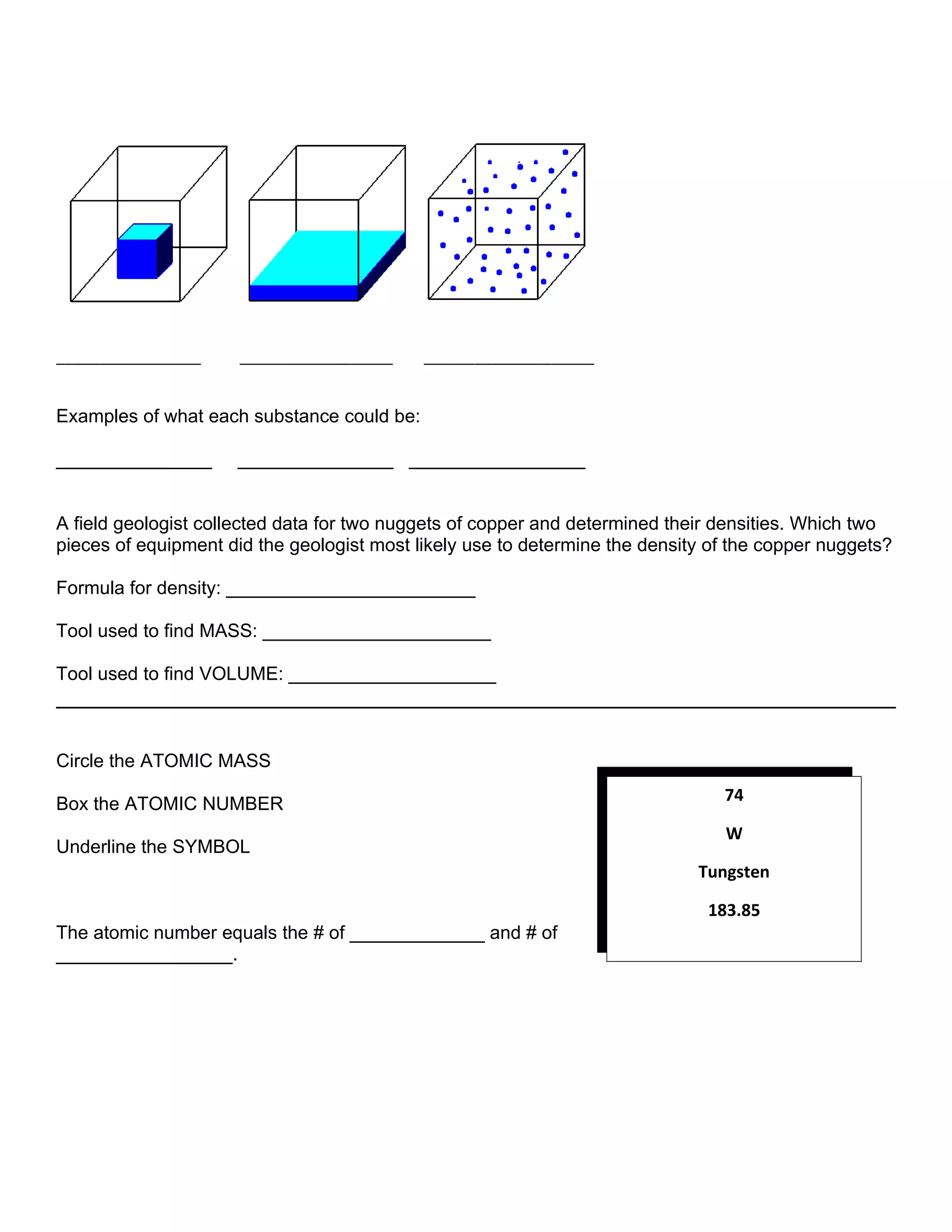 Properties of matter test | DOC