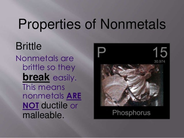 Properties Of Metals And Non Metals Properties Of Metals And Non Metals