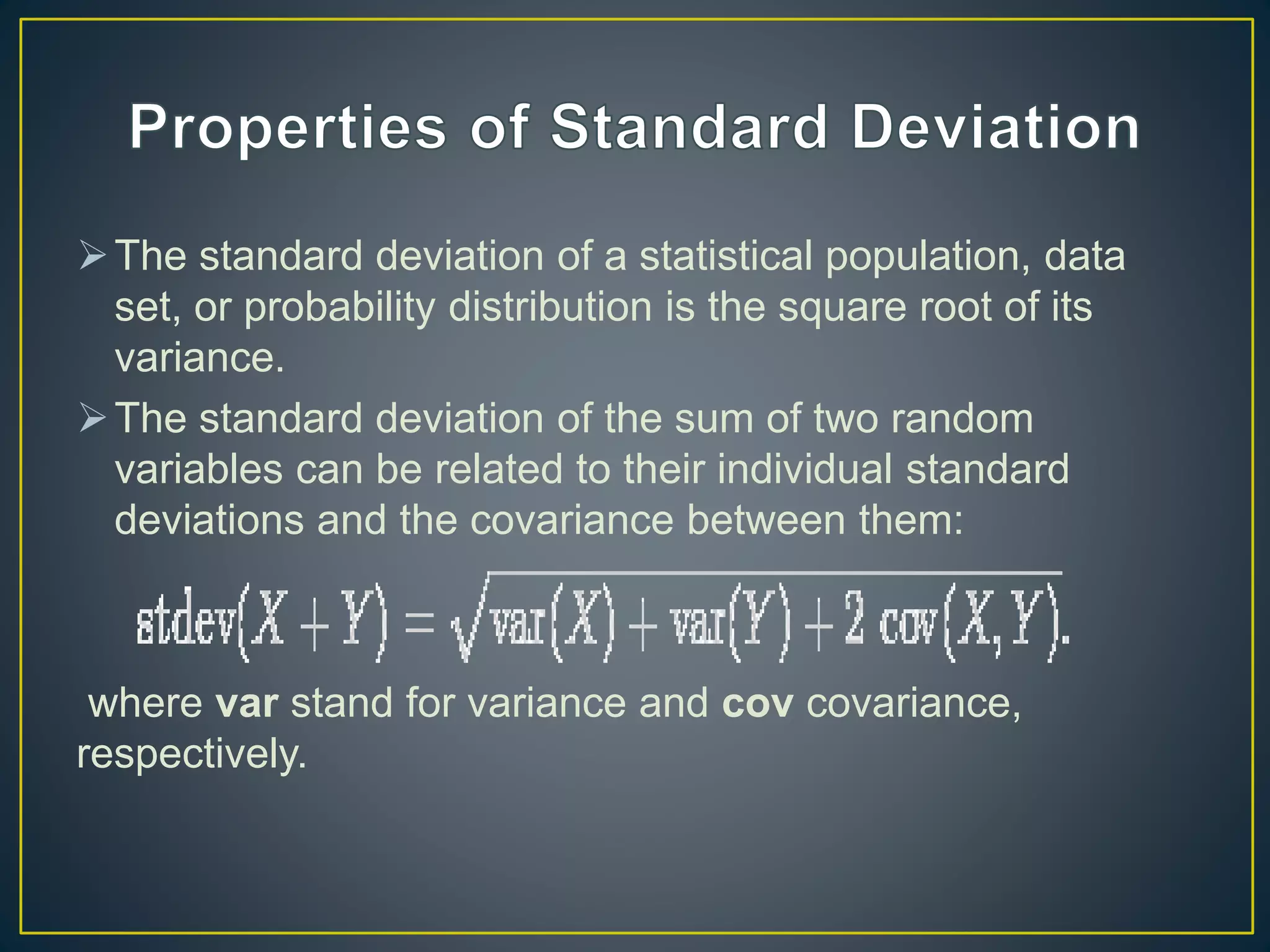 Properties of Standard Deviation
