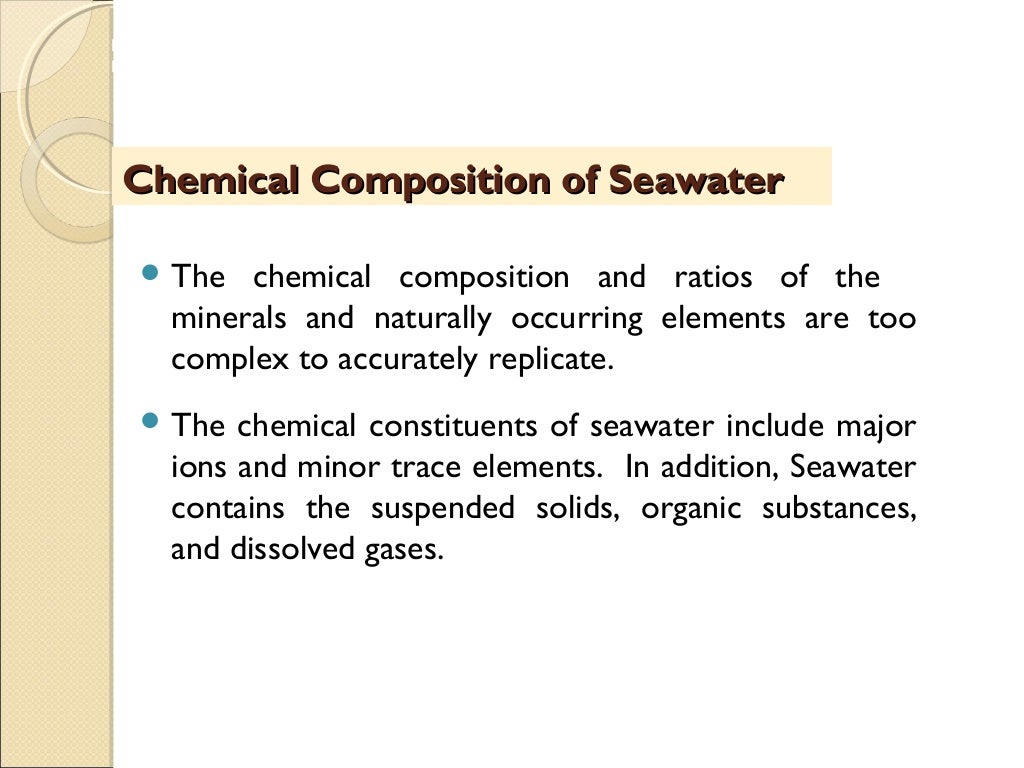 Properties of sea water