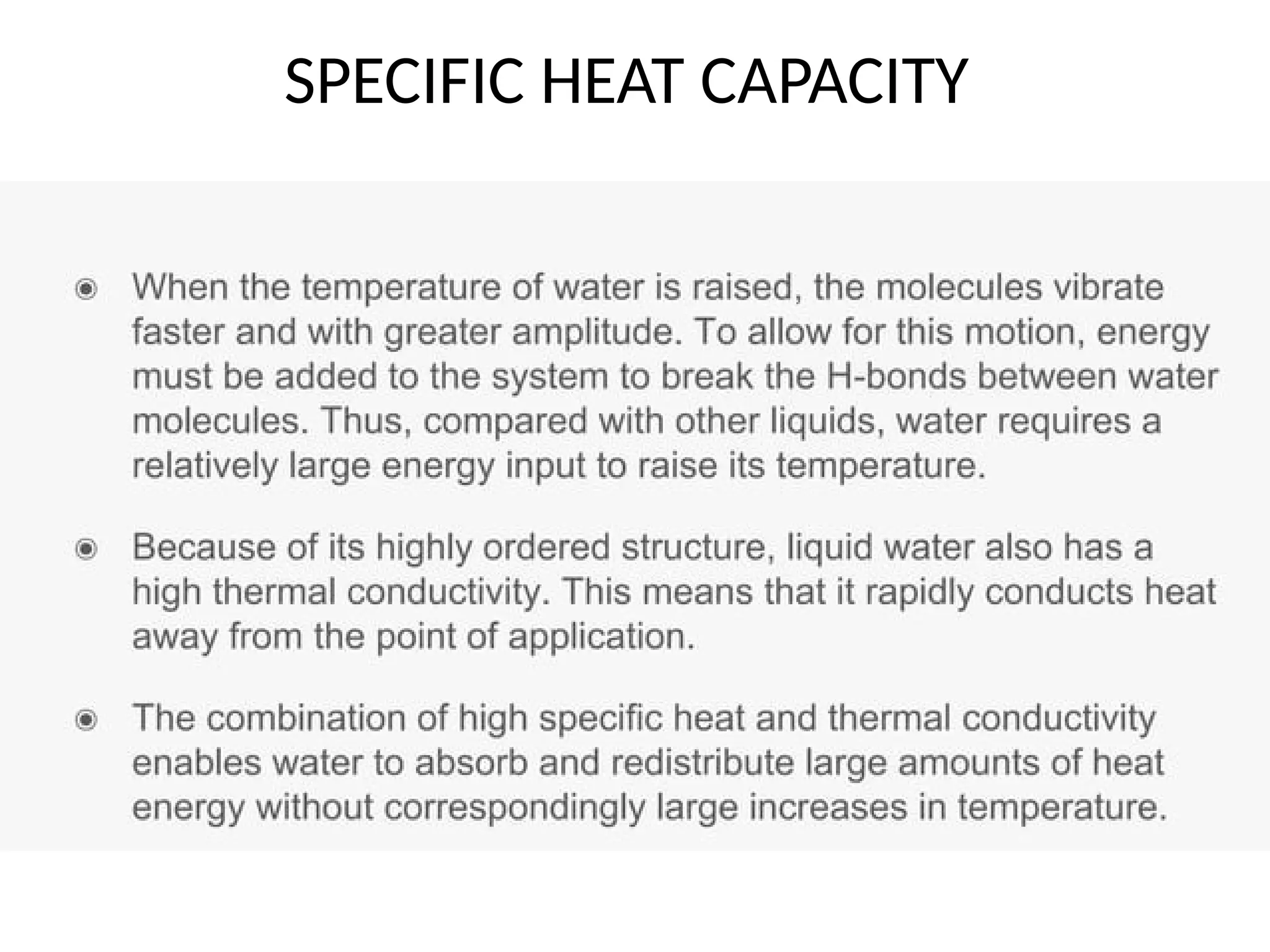 SPECIFIC HEAT CAPACITY
 