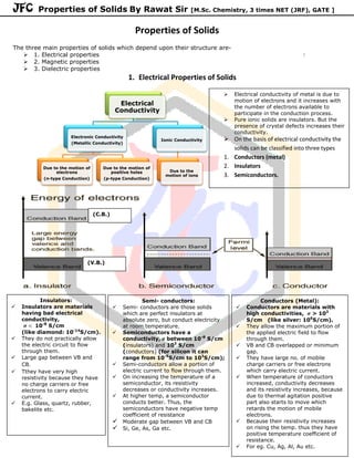 Properties of solids (solid state) by Rawat's JFC | PDF