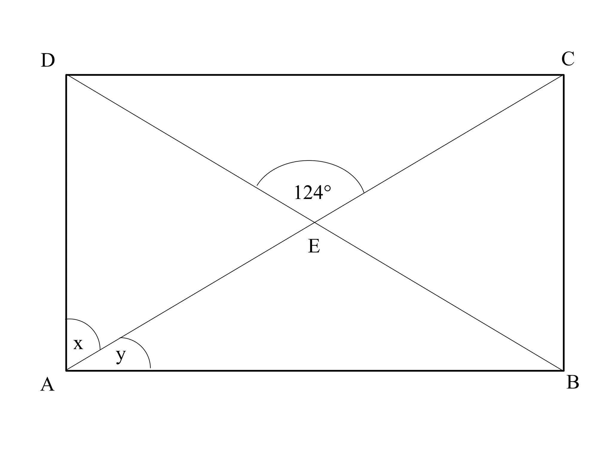 124°
D C
A B
E
x
y
 