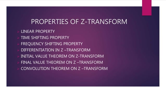 Properties of z transform | PPTX