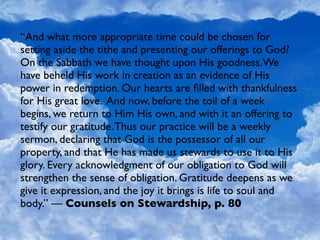 Collecting Tithes on the Sabbath: Is It Biblical | PDF