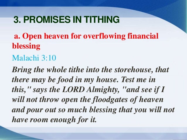 Proper Tithing To Receive The Promised Blessings