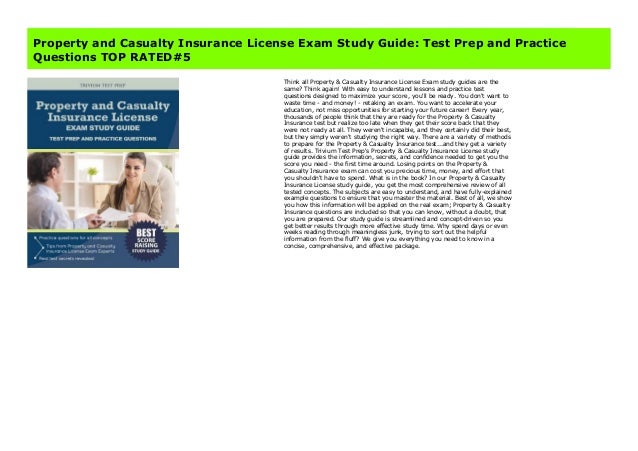 Property and Casualty Insurance License Exam Study Guide