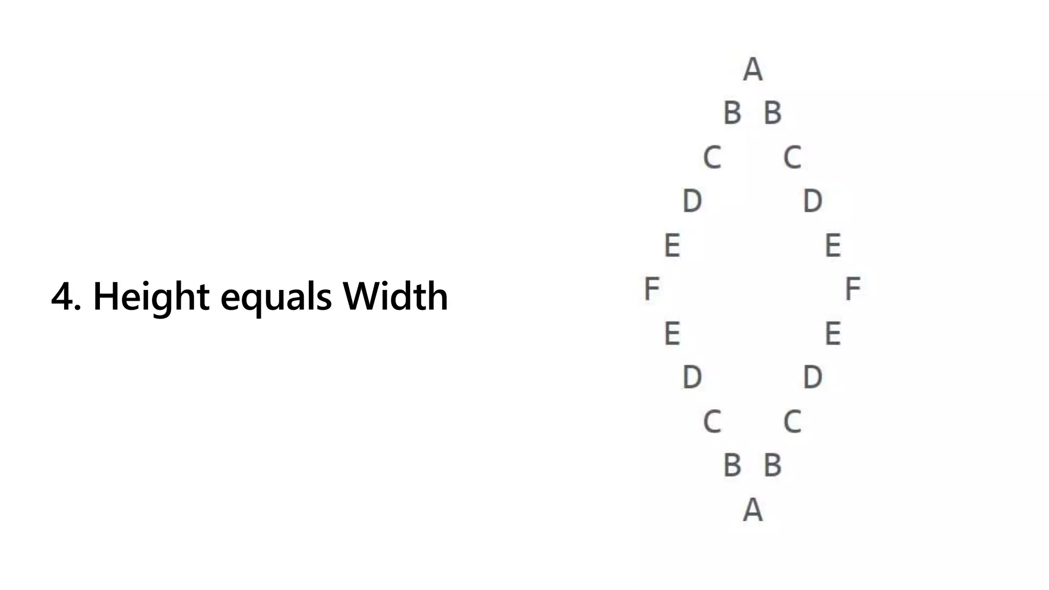 4. Height equals Width
 