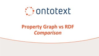 Property Graph vs RDF
Comparison
 