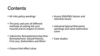 Property all risk and business interruption training | PPTX
