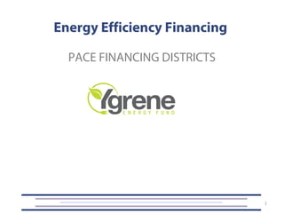 Energy Efficiency Financing
1
PACE FINANCING DISTRICTS
 