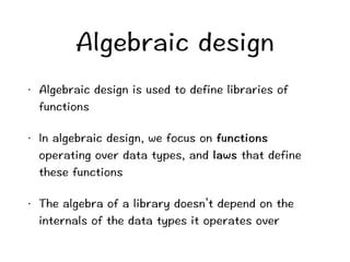 #NIGDTCKEFGUKIP 
ō #NIGDTCKEFGUKIPKUWUGFVQFGHKPGNKDTCTKGUQH 
HWPEVKQPU 
ō +PCNIGDTCKEFGUKIPYGHQEWUQPHWPEVKQPU 
QRGTCVKPIQXGTFCVCV[RGUCPFNCYUVJCVFGHKPG 
VJGUGHWPEVKQPU 
ō 6JGCNIGDTCQHCNKDTCT[FQGUPņVFGRGPFQPVJG 
KPVGTPCNUQHVJGFCVCV[RGUKVQRGTCVGUQXGT 
 