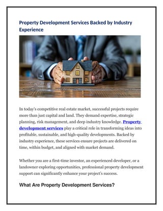Property Development Services Backed by Industry Experience.docx