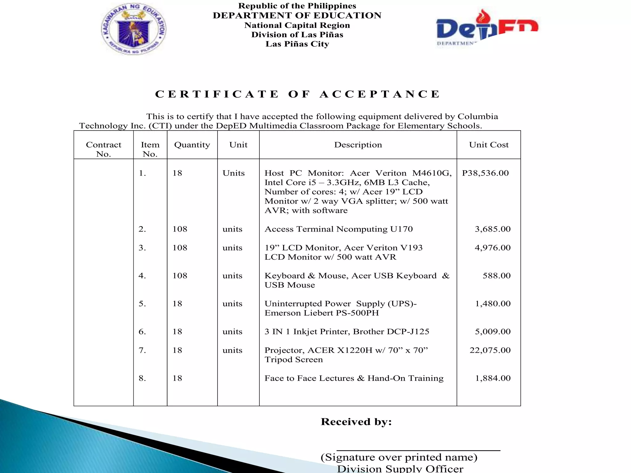 Procedures on Acceptance, Inspection and Recording of Deliveries | PPTX