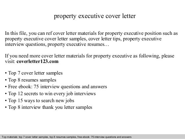 property executive cover letter