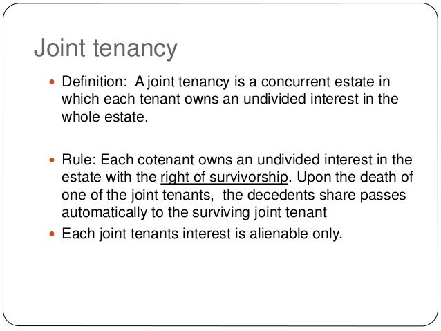 Cotenancy vs tenants in common Cotenancy vs tenants in common