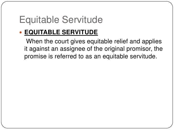 Image result for Equitable Servitudes